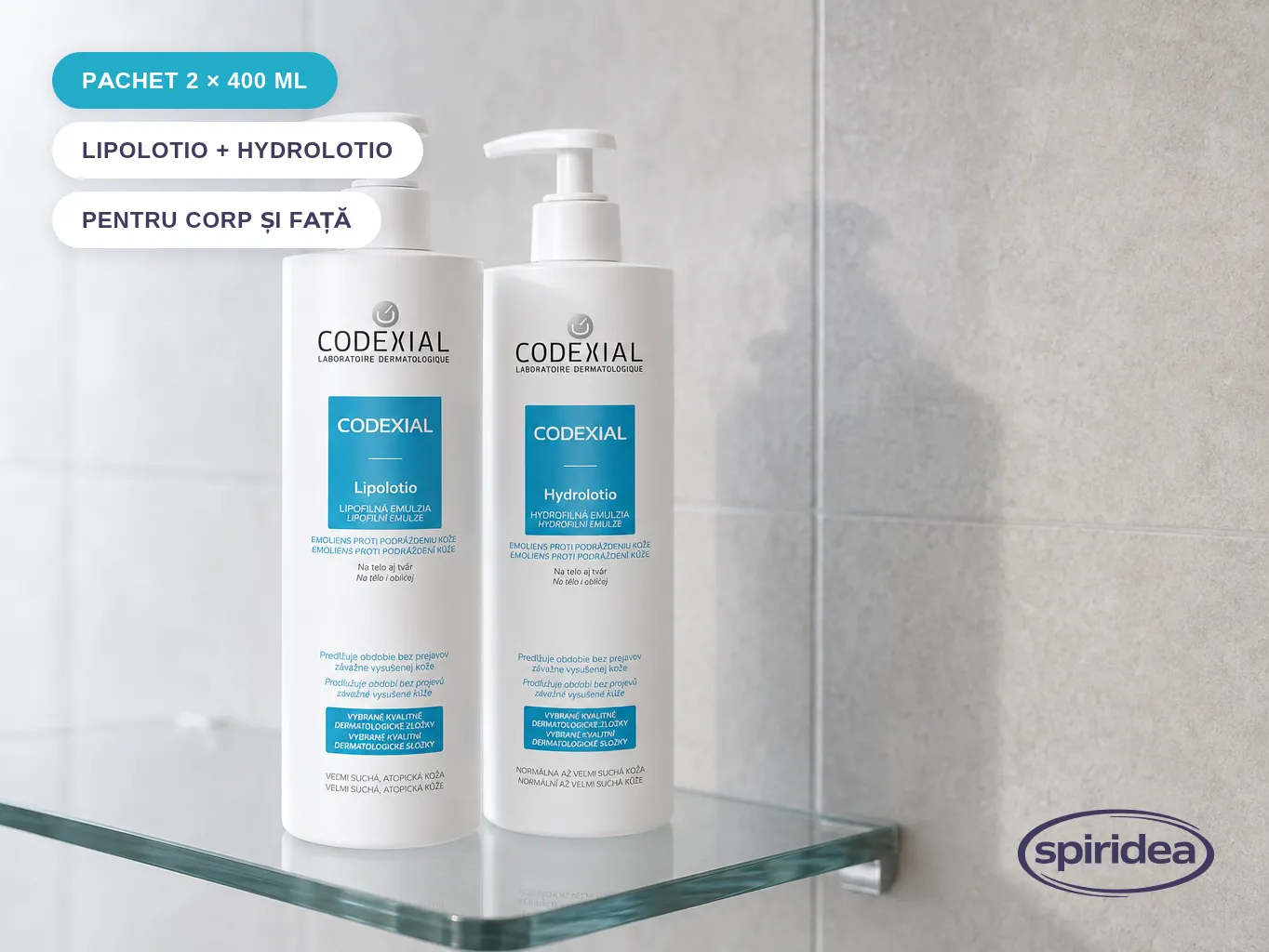 Pachet redus Codexial Lipolotio și Hydrolotio 2x400ml - imagine 3